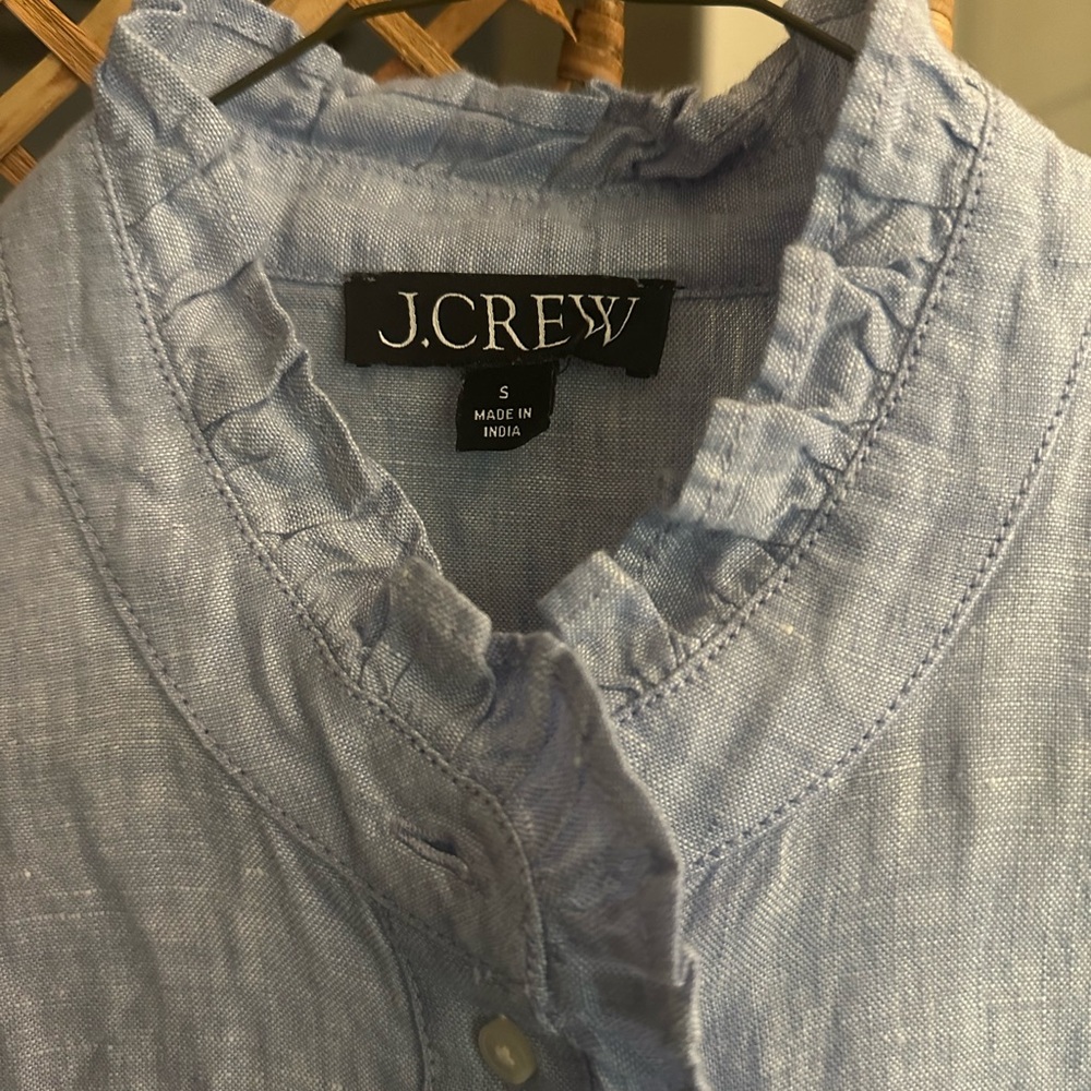 J. Crew Soft Blue Linen Shirt